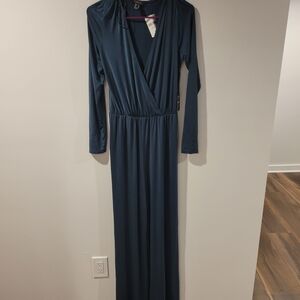 Forever 21 Teal Long Sleeve Jumpsuit